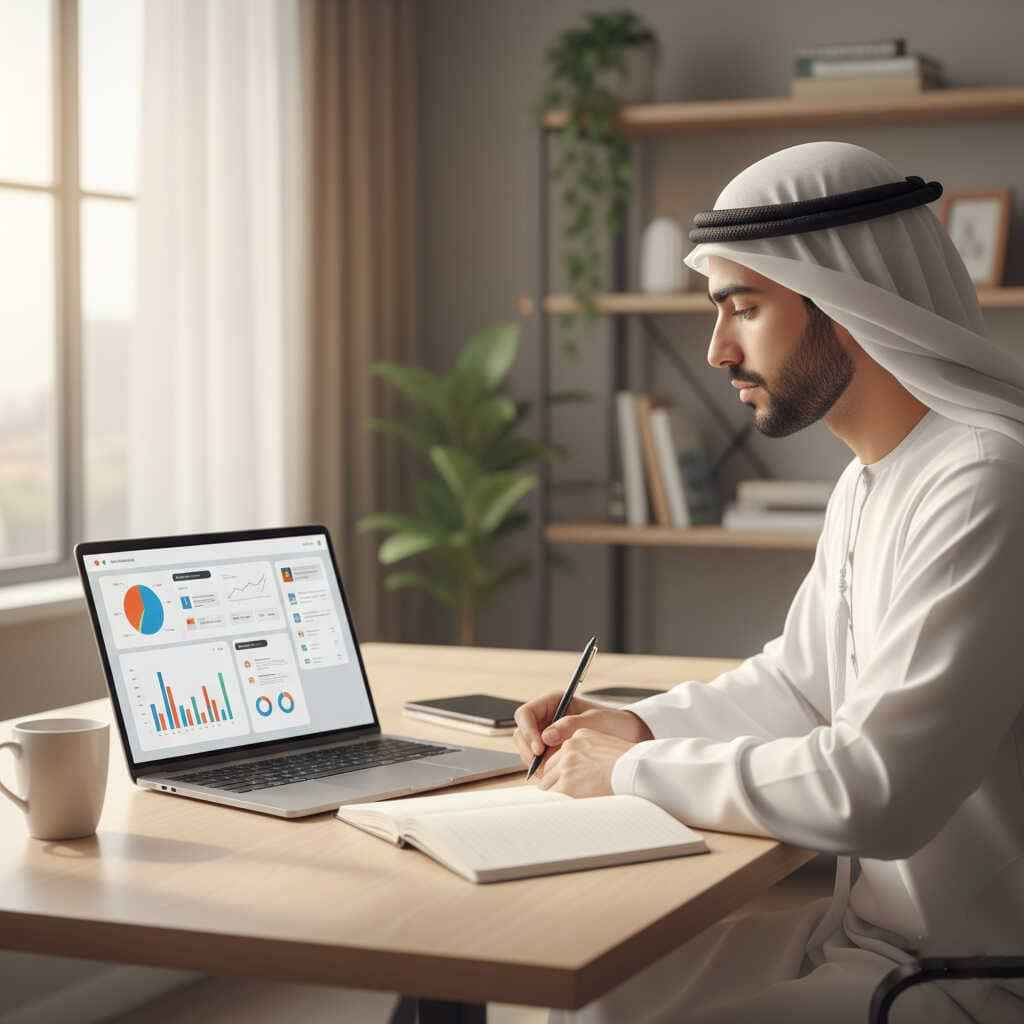  طالب خليجي يدرس ماجستير عن بُعد عبر منصة جيت أكاديمي الإلكترونية. 